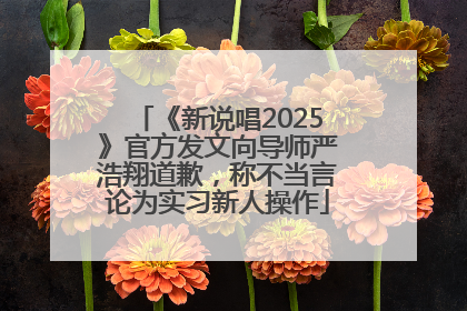 《新说唱2025》官方发文向导师严浩翔道歉，称不当言论为实习新人操作