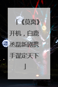 《莫离》开机，白鹿丞磊新剧携手谋定天下