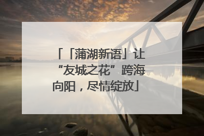 「蒲湖新语」让“友城之花”跨海向阳，尽情绽放
