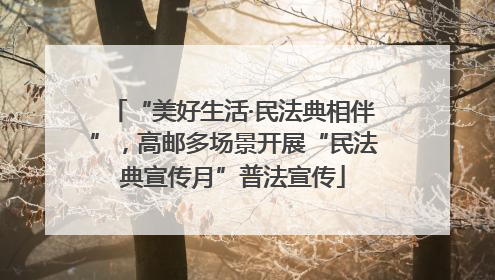 “美好生活·民法典相伴”，高邮多场景开展“民法典宣传月”普法宣传