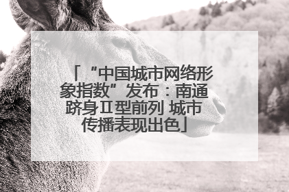 “中国城市网络形象指数”发布：南通跻身Ⅱ型前列 城市传播表现出色