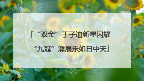 “双金”于子迪新星闪耀 “九冠”潘展乐如日中天