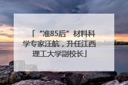“准85后”材料科学专家汪航，升任江西理工大学副校长