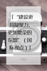 “建设更具凝聚力、更加繁荣的东盟”（国际视点）