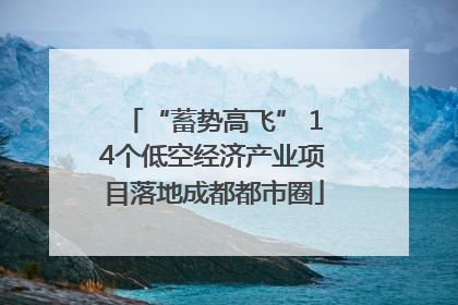 “蓄势高飞” 14个低空经济产业项目落地成都都市圈