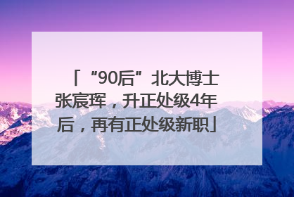 “90后”北大博士张宸珲，升正处级4年后，再有正处级新职