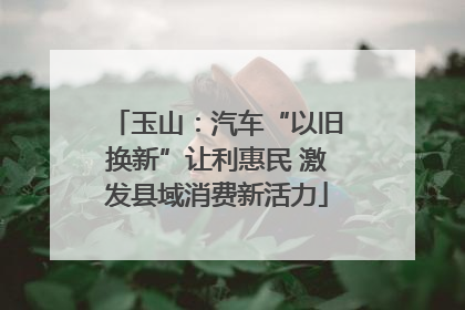 玉山：汽车“以旧换新”让利惠民 激发县域消费新活力