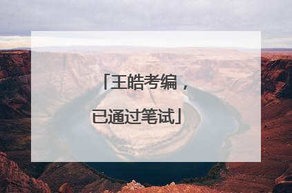 王皓考编，已通过笔试