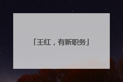 王红，有新职务