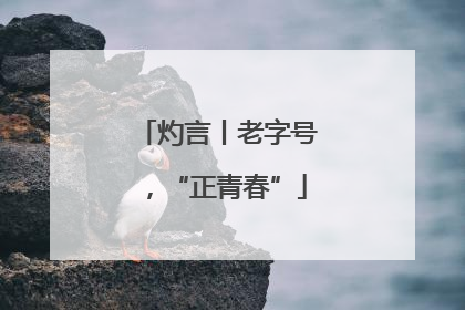 灼言丨老字号，“正青春”
