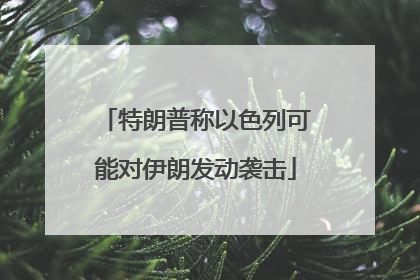 特朗普称以色列可能对伊朗发动袭击