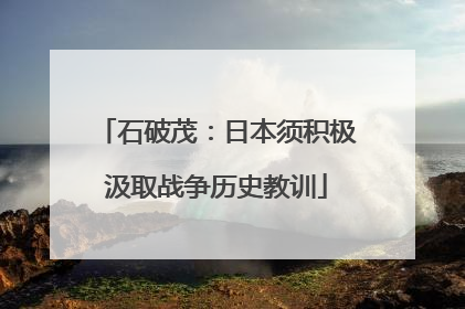 石破茂：日本须积极汲取战争历史教训