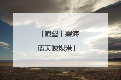 瞭望丨碧海蓝天映煤港