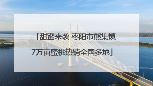 甜蜜来袭 枣阳市熊集镇7万亩蜜桃热销全国多地