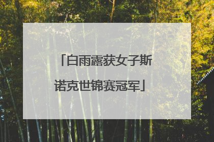 白雨露获女子斯诺克世锦赛冠军