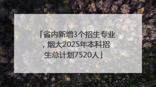 省内新增3个招生专业，烟大2025年本科招生总计划7520人