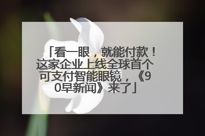 看一眼，就能付款！这家企业上线全球首个可支付智能眼镜，《90早新闻》来了
