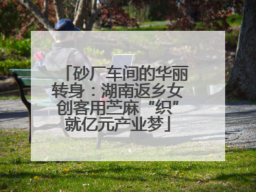 砂厂车间的华丽转身：湖南返乡女创客用苎麻“织”就亿元产业梦