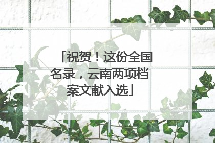 祝贺！这份全国名录，云南两项档案文献入选