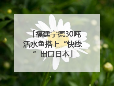 福建宁德30吨活水鱼搭上“快线”出口日本