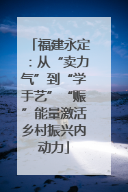 福建永定：从“卖力气”到“学手艺”“赈”能量激活乡村振兴内动力
