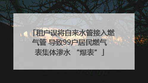 租户误将自来水管接入燃气管 导致99户居民燃气表集体渗水 “爆表”