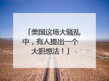 美国这场大骚乱中，有人提出一个大胆想法！