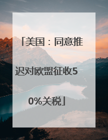 美国：同意推迟对欧盟征收50%关税