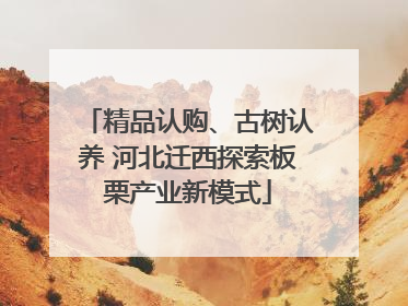 精品认购、古树认养 河北迁西探索板栗产业新模式