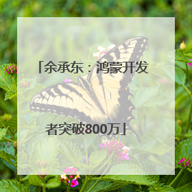 余承东：鸿蒙开发者突破800万