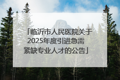 临沂市人民医院关于2025年度引进急需紧缺专业人才的公告