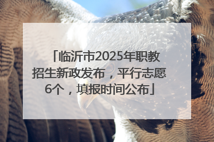 临沂市2025年职教招生新政发布，平行志愿6个，填报时间公布