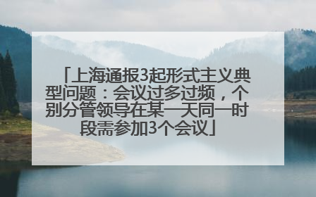 上海通报3起形式主义典型问题：会议过多过频，个别分管领导在某一天同一时段需参加3个会议