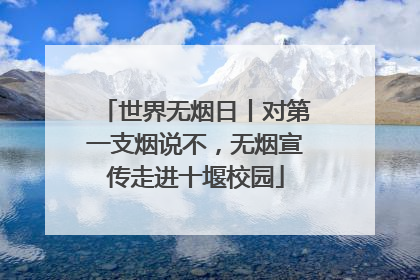 世界无烟日丨对第一支烟说不，无烟宣传走进十堰校园