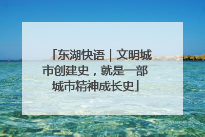 东湖快语｜文明城市创建史，就是一部城市精神成长史