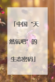 中国“天然氧吧”的生态密码