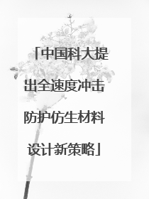 中国科大提出全速度冲击防护仿生材料设计新策略