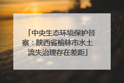 中央生态环境保护督察：陕西省榆林市水土流失治理存在差距