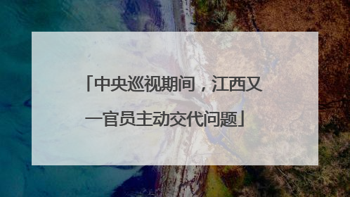 中央巡视期间，江西又一官员主动交代问题