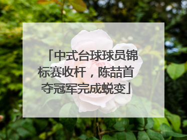 中式台球球员锦标赛收杆，陈喆首夺冠军完成蜕变