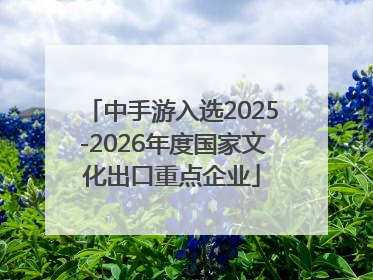中手游入选2025-2026年度国家文化出口重点企业
