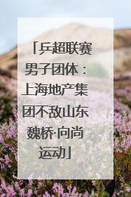 乒超联赛男子团体：上海地产集团不敌山东魏桥·向尚运动
