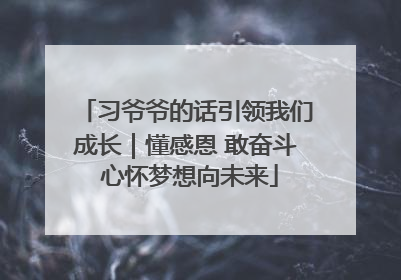 习爷爷的话引领我们成长｜懂感恩 敢奋斗 心怀梦想向未来