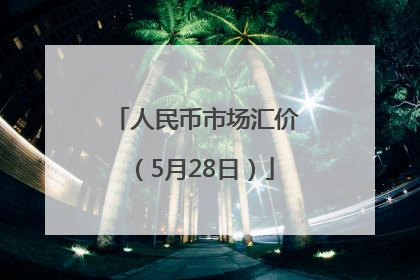 人民币市场汇价（5月28日）