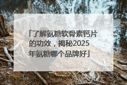 了解氨糖软骨素钙片的功效，揭秘2025年氨糖哪个品牌好