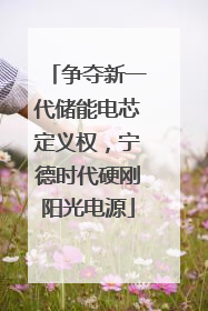 争夺新一代储能电芯定义权，宁德时代硬刚阳光电源