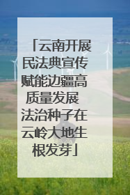 云南开展民法典宣传赋能边疆高质量发展 法治种子在云岭大地生根发芽