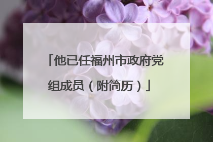他已任福州市政府党组成员（附简历）