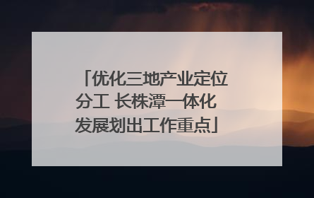 优化三地产业定位分工 长株潭一体化发展划出工作重点