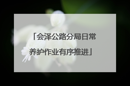 会泽公路分局日常养护作业有序推进